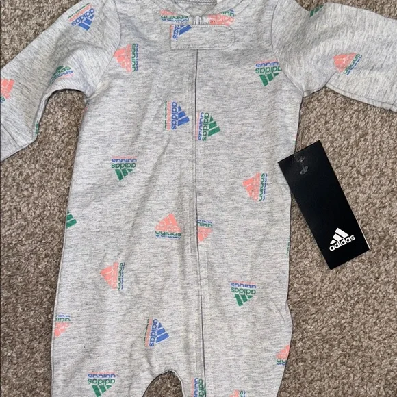 Adidas Gray Kids One Piece with Colorful Accents - Picture 2 of 3